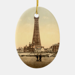 Der Turm, Blackpool, England Vintage-Bild Keramikornament