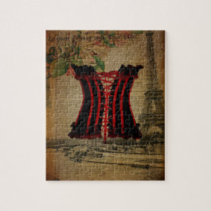 der Turm-Blume Paris Eiffel Vintages Korsett Puzzle