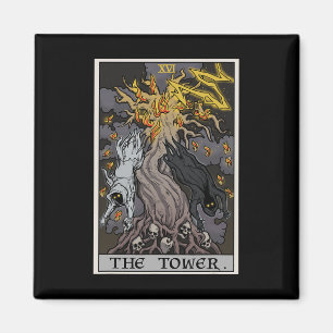 Der Turm Tarot Card Halloween Baum des Lebens goti Magnet