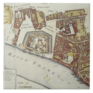 Der Turm und das St. Catherine, für 'die Übersicht Fliese