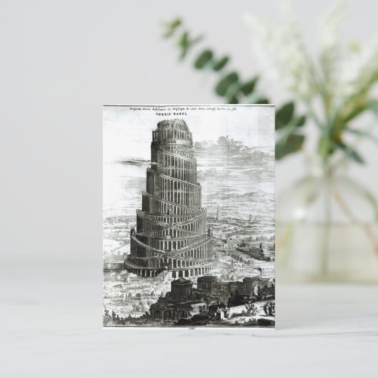 Der Turm von Babel, 1679 Postkarte (Stehend Vorderseite)