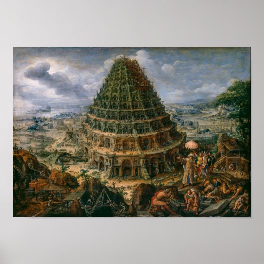 Der Turm von Babel | Marten van Valckenborch | Poster (Vorne)