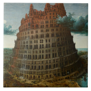Der Turm von Babel (von Pieter Bruegel dem Älteren Fliese