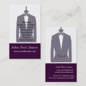 Der Tux-grauer Mannequin-Stylist der Mode-Männer Visitenkarte (Vorne/Hinten)