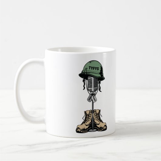 Der TYFYS Becher Kaffeetasse (Links)