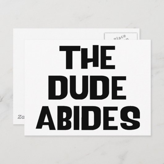 Der Typ hält sich Postkarte (Vorne/Hinten)