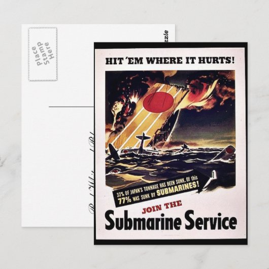 Der U-Boot-Dienst Postkarte (Vorne/Hinten)