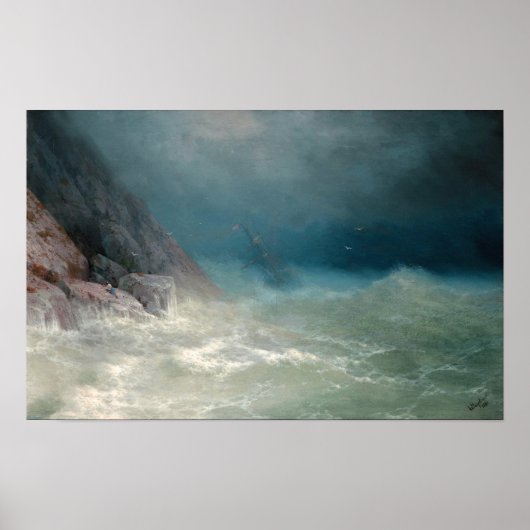 Der Überlebende, Ivan Konstantinowitsch Aivazowski Poster (Vorne)