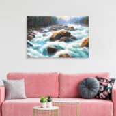 Der überwältigende Power des Baches überfloss Leinwanddruck (Insitu (Wohnzimmer))