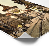 Der Uhrturm, Bern, Stadt, Schweiz Vintag Poster (Ecke)