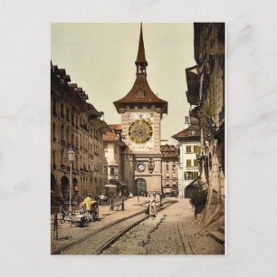 Der Uhrturm, Bern, Stadt, Schweiz vintage Postkarte