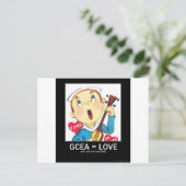 Der Ukulele des Valentinsgrußes Feiertagspostkarte (Stehend Vorderseite)