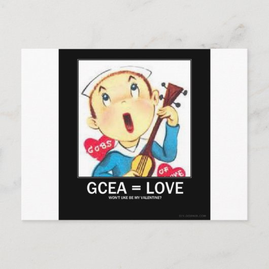 Der Ukulele des Valentinsgrußes Feiertagspostkarte (Vorderseite)