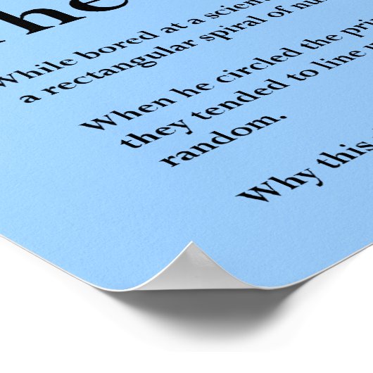 Der Ulam Prime Number Spiral Poster (Ecke)