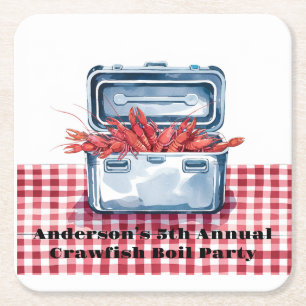 Der ultimative Crawfish Boil: Eine südliche Tradit Rechteckiger Pappuntersetzer