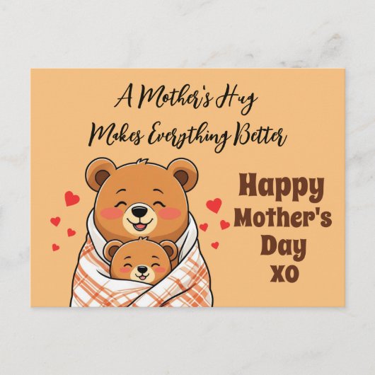 Der Umarmung einer Mutter macht alles besser Postkarte (Vorderseite)