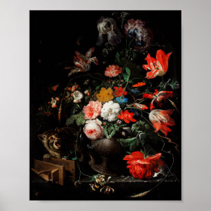 Der umgestürzte Blumenstrauß Abraham Mignon Malere Poster