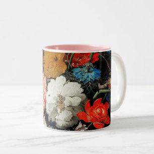 Der umgestürzte Blumenstrauß von Abraham Mignon Zweifarbige Tasse