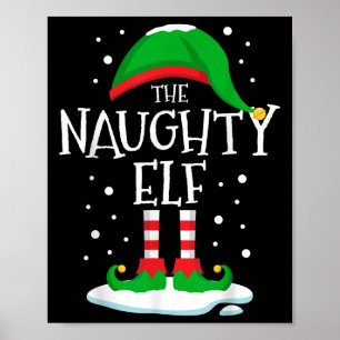 Der unartige Elf Weihnachten Familie Passende Xmas Poster