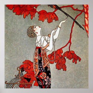 Der unbeständige Vogel von George Barbier Poster
