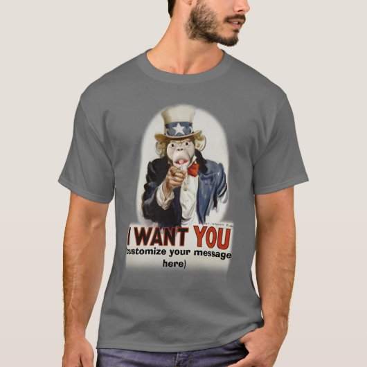 Der Uncle Sam Des Affen, (fertigen Sie Ihre T-Shirt (Vorderseite)