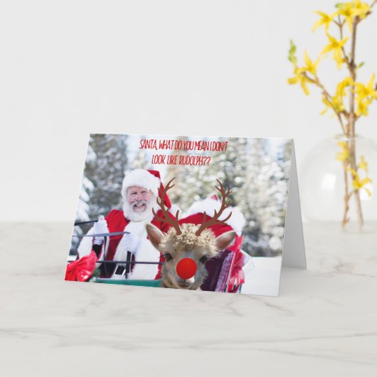 Der Unglaublich witzig Rudolph-Moment des Weihnach Karte (Gelbe Blume)