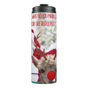 Der Unglaublich witzig Rudolph-Moment des Weihnach Thermosbecher