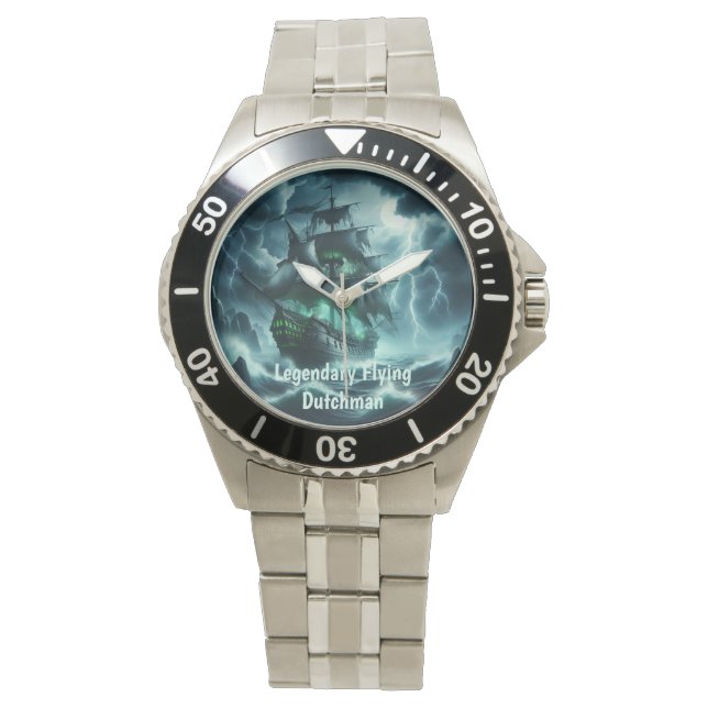 Der unheimliche Flying Dutchman Ein Geisterschiff Armbanduhr (Vorderseite)