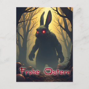 Der unheimliche Osterhase im schattigen Wald Feiertagspostkarte