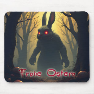 Der unheimliche Osterhase im schattigen Wald Mousepad