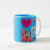 Der Unity Knot azur Zweifarbige Tasse (VorderseiteRechts)