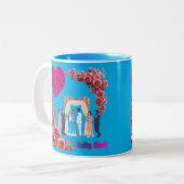 Der Unity Knot azur Zweifarbige Tasse (Vorderseite Links)