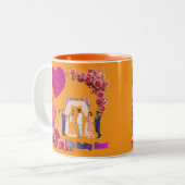 Der Unity Knot orange Zweifarbige Tasse (Vorderseite Links)