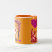 Der Unity Knot orange Zweifarbige Tasse (Mittel)