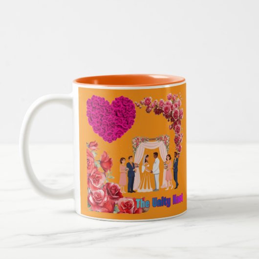 Der Unity Knot orange Zweifarbige Tasse (Links)