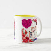 Der Unity Knot weiß Zweifarbige Tasse (VorderseiteRechts)