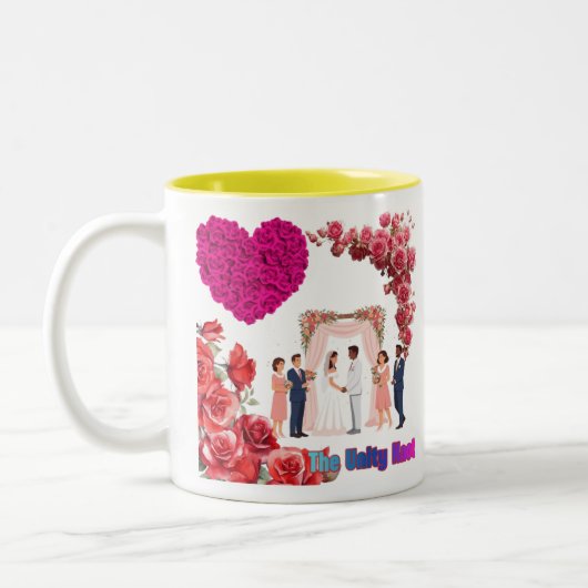 Der Unity Knot weiß Zweifarbige Tasse (Links)