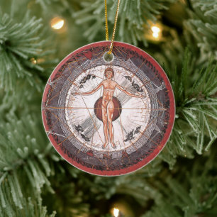 Der universelle Mensch - Hildegard von Bingen Keramik Ornament