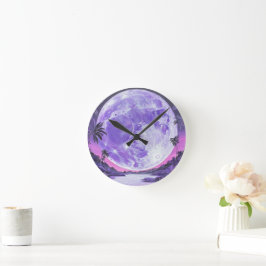 "Der unmögliche Mond"- Runde Wanduhr