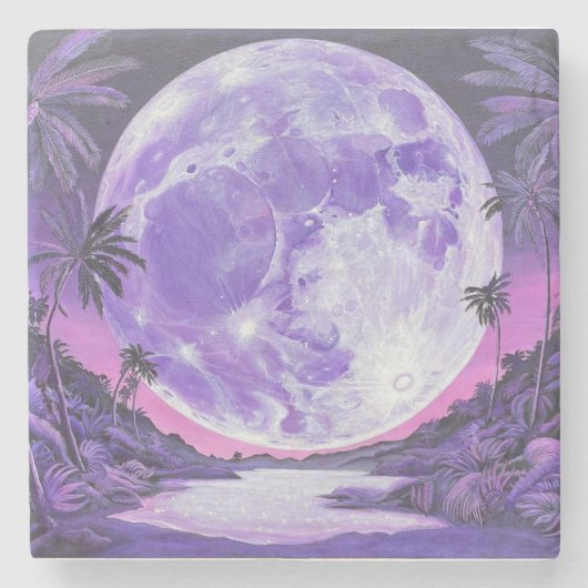 "Der unmögliche Mond"- Steinuntersetzer (Vorderseite)