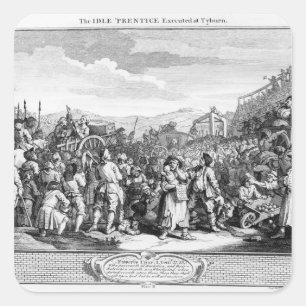 Der untätige 'Lehrling durchgeführt bei Tyburn Quadratischer Aufkleber