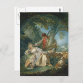 Der unterbrochene Schlaf - François Boucher Postkarte (Vorne/Hinten)