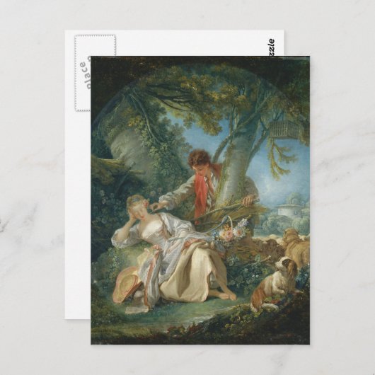 Der unterbrochene Schlaf - François Boucher Postkarte (Vorne/Hinten)