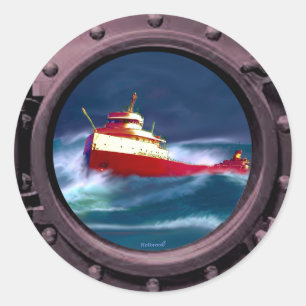 DER UNTERGANG DER EDMUND FITZGERALD RUNDER AUFKLEBER