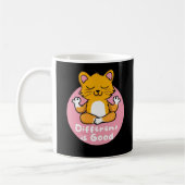 Der Unterschied ist gut Kawaii Orange Cat Doing Yo Kaffeetasse (Links)