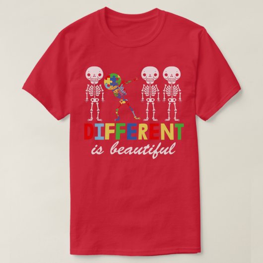 Der Unterschied ist schön Autismus Autismus Dabbin T-Shirt (Design vorne)