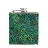 Der üppige Garten in Grün Flachmann (Vorderseite)