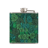 Der üppige Garten in Grün Flachmann (Rückseite)