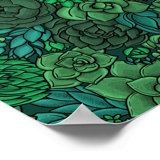 Der üppige Garten in Grün Poster (Ecke)