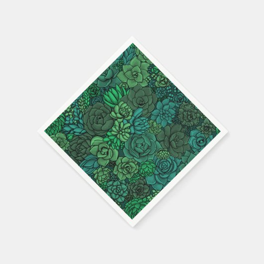 Der üppige Garten in Grün Serviette (Ecke)